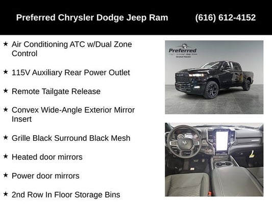 2025 RAM Ram 1500 RAM 1500 BIG HORN CREW CAB 4X4 5'7' BOX in Grand Haven, MI - Preferred Auto Dealerships