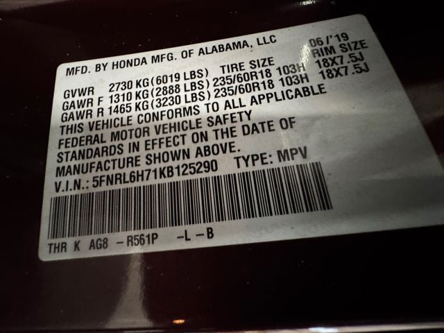 2019 Honda Odyssey EX-L