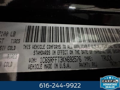 2019 RAM 1500 Big Horn/Lone Star 5.7 Liter V8 Hemi Crew Cab 4WD