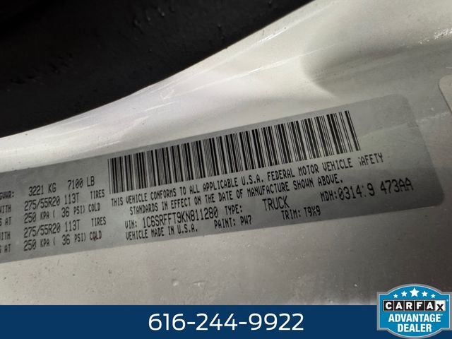 2019 RAM 1500 Big Horn/Lone Star 5.7 Liter V8 Hemi Crew Cab 4WD