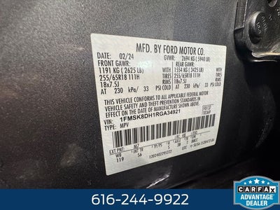 2024 Ford Explorer XLT 2.3 Liter EcoBoost 4WD