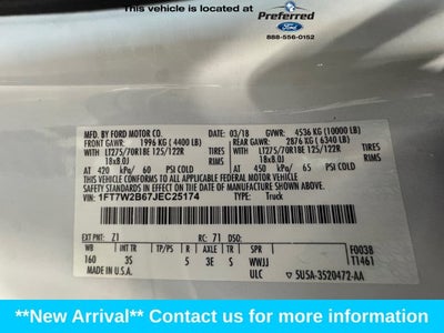 2018 Ford F-250SD XLT 6.2 Liter V8 Crew Cab 4WD