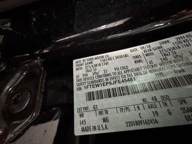 2018 Ford F-150 XLT 2.7 Liter V6 EcoBoost SuperCrew 4WD