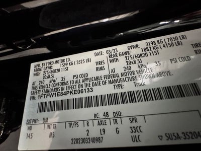 2023 Ford F-150 XLT 3.5 Liter V6 EcoBoost SuperCrew 4WD