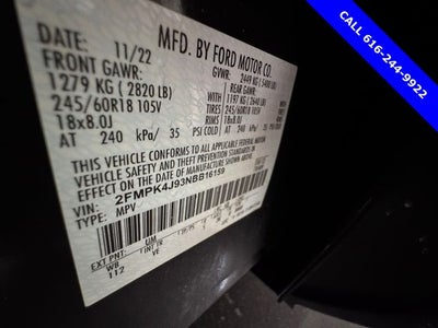 2022 Ford Edge SEL 2.0 Liter EcoBoost Turbocharged AWD Leather Seatin