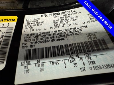 2022 Ford Bronco Sport Big Bend 1.5 Liter EcoBoost 4WD