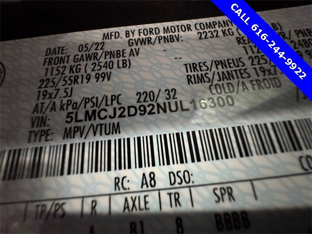 2022 Lincoln Corsair Reserve 2.0 Liter I4 AWD