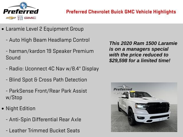 2020 RAM 1500 Laramie Crew Cab 4x2 5'7" Box