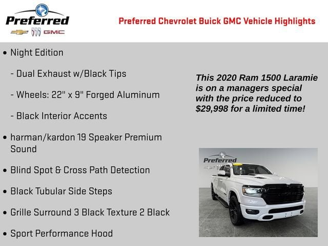 2020 RAM 1500 Laramie Crew Cab 4x2 5'7" Box
