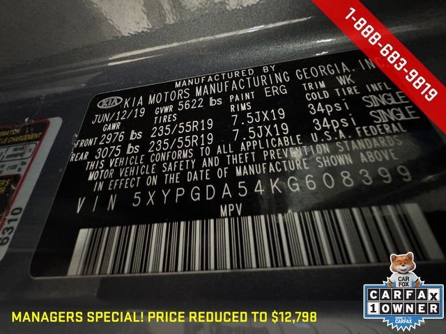 2019 Kia Sorento 3.3L S