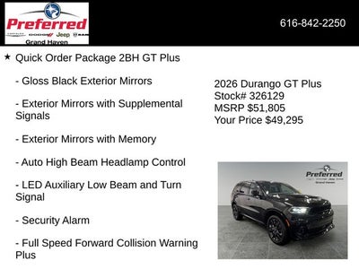 2026 Dodge Durango DURANGO GT PLUS AWD