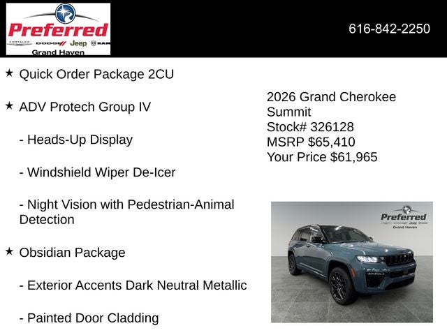 2026 Jeep Grand Cherokee GRAND CHEROKEE SUMMIT 4X4