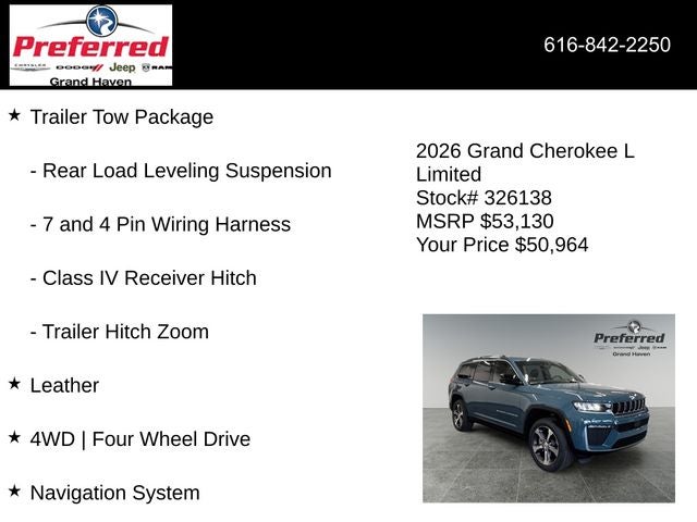 2026 Jeep Grand Cherokee L GRAND CHEROKEE L LIMITED 4X4