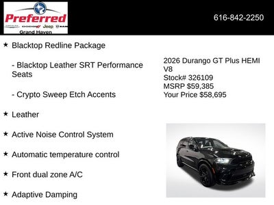 2026 Dodge Durango DURANGO GT PLUS AWD HEMI V8
