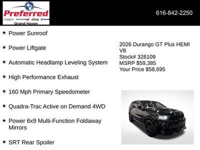 2026 Dodge Durango DURANGO GT PLUS AWD HEMI V8