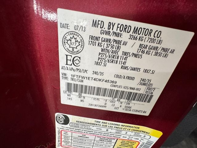 2013 Ford F-150 XLT 3.5 Liter V6 SuperCrew 4WD