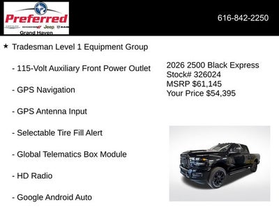 2026 RAM Ram 2500 RAM 2500 BLACK EXPRESS CREW CAB 4X4 6'4' BOX
