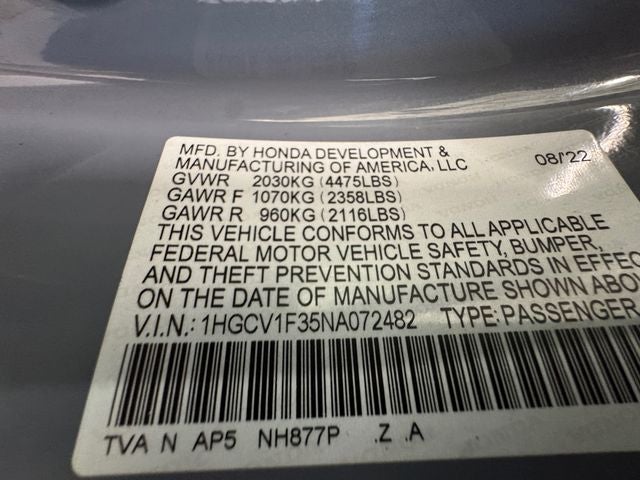 2022 Honda Accord Sport