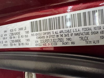 2018 RAM 2500 Laramie Crew Cab 4x4 6'4' Box